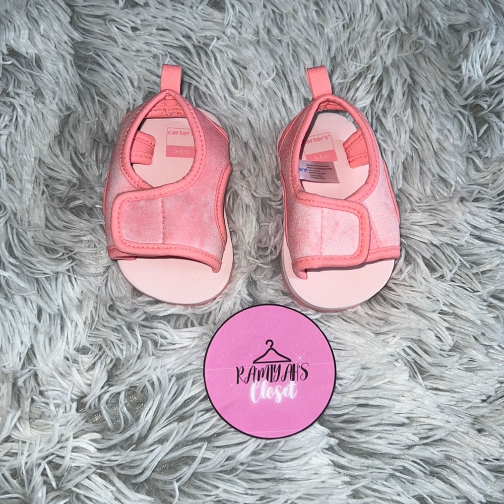 3-6M Carter’s Pink Tie Die Crib Sandals
